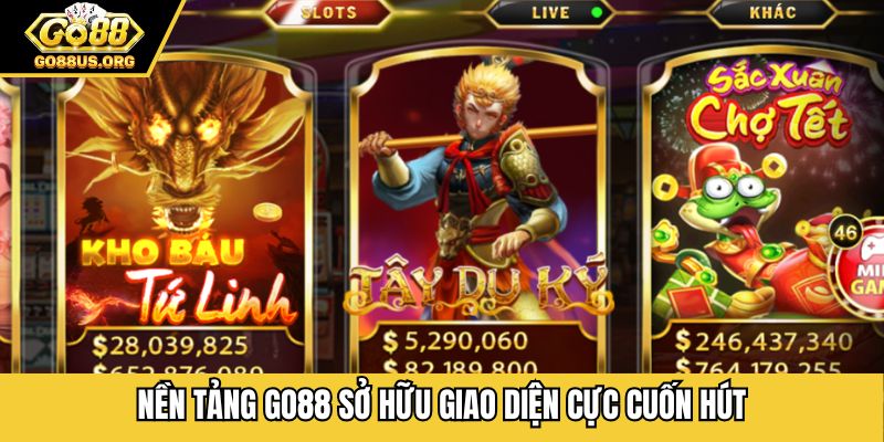 Nền tảng GO88 sở hữu giao  diện cực cuốn hút